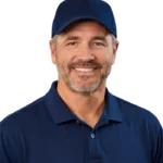 HOME 9 Owner and operator of a dumpster rental company in Wichita Falls Texas wearing a blue work uniform